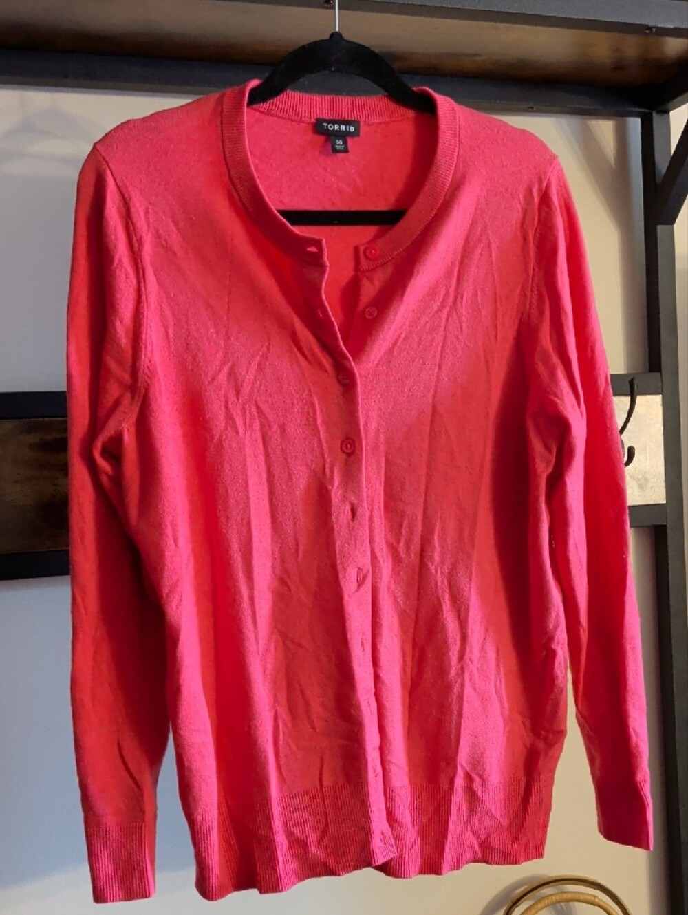 torrid Bright Pink Button-Front Cardigan - Picture 2 of 6